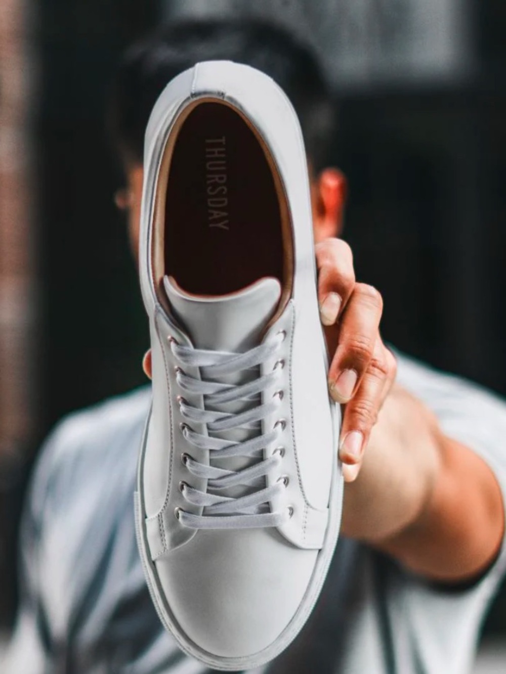 THURSDAY Boot Co Men's Everyday white leather sneakers 10 HAND MADE IN PORTUGAL - Picture 3 of 11